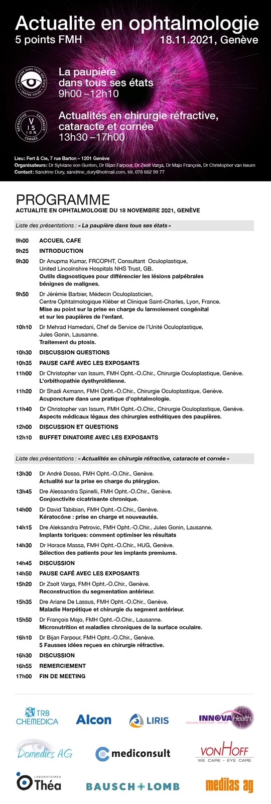 Programme actualités ophtalmologie genève