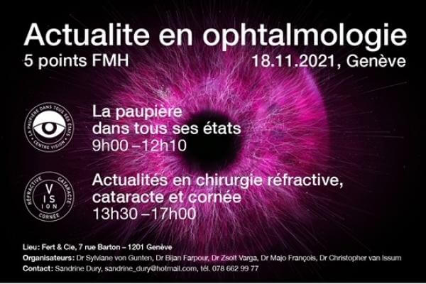 Journée "actualité en ophtalmologie" - 18/11/2021, Genève